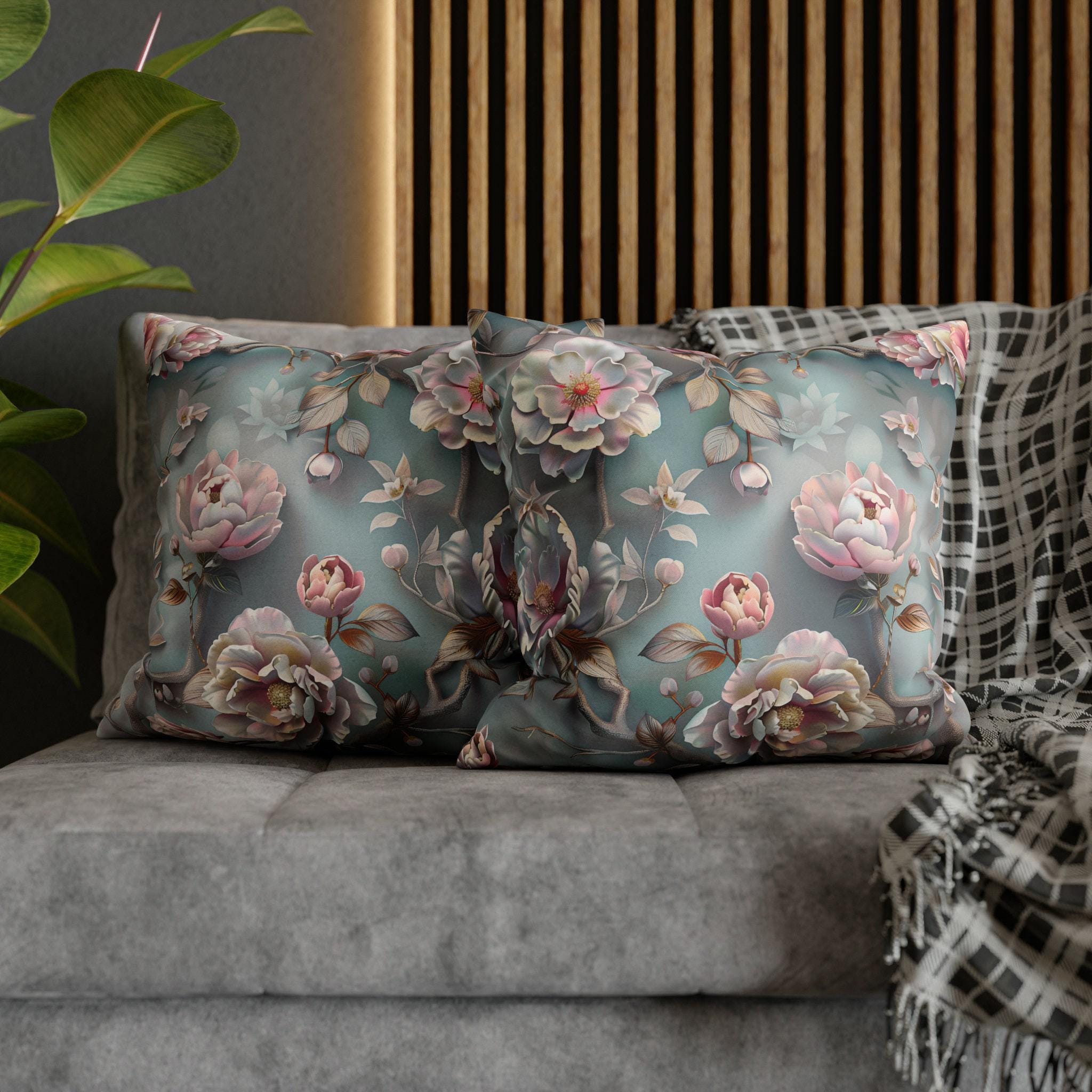 Chinoiserie Peony Pillow Cover: Pink Floral Cushion