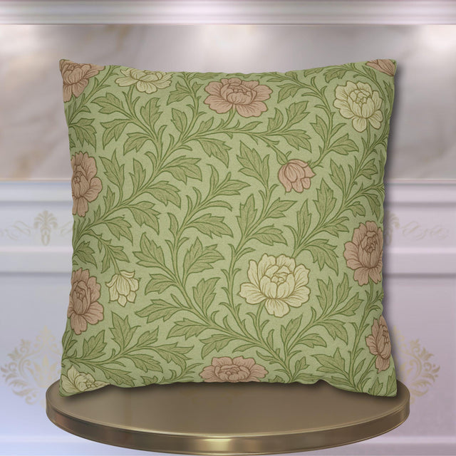 Vintage Style Floral Pillow Cover: French Country Chateau Charm, William Morris Inspired Cottagecore Decor
