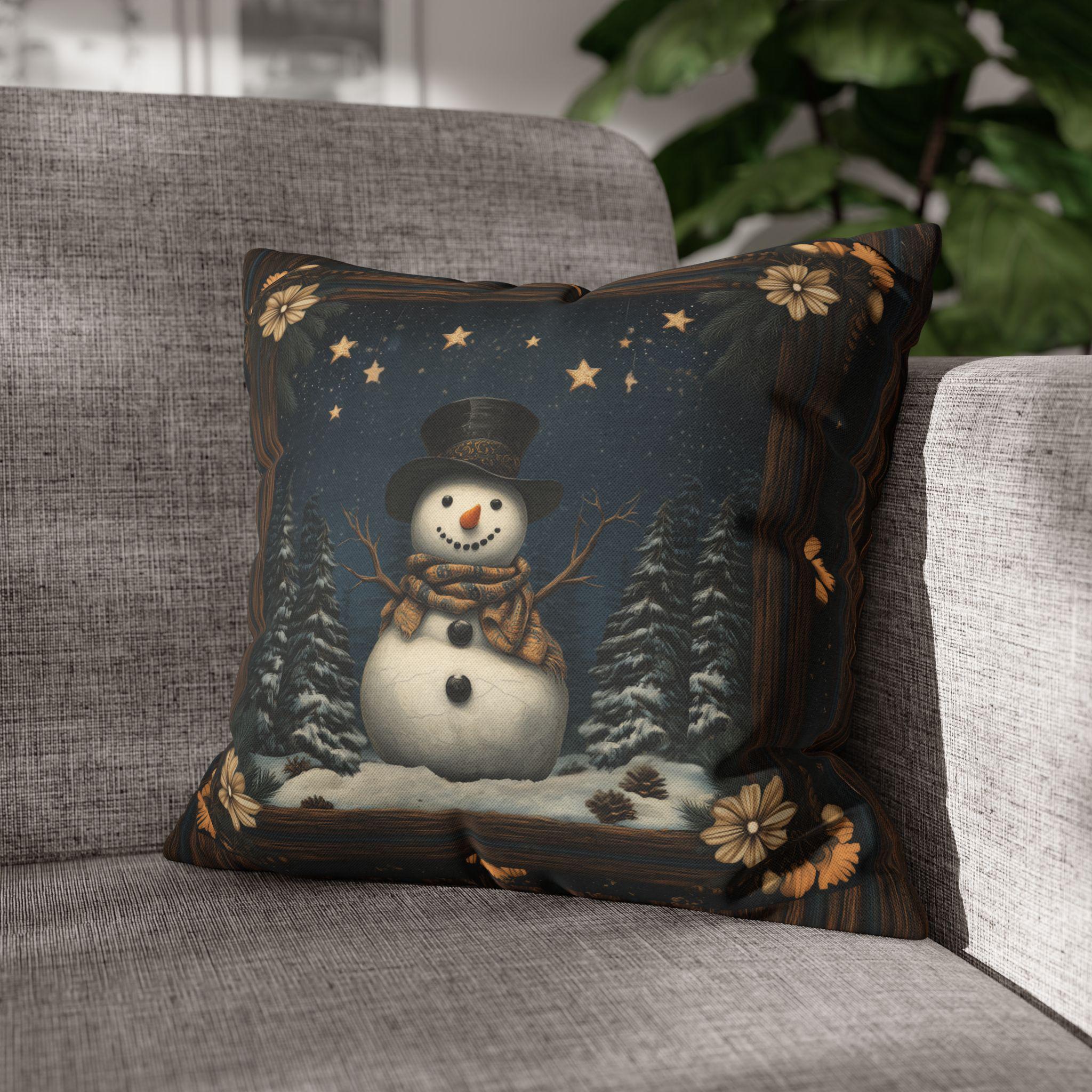 William Morris Snowman Pillow Cover: Christmas Decorative Throw Pillowcase
