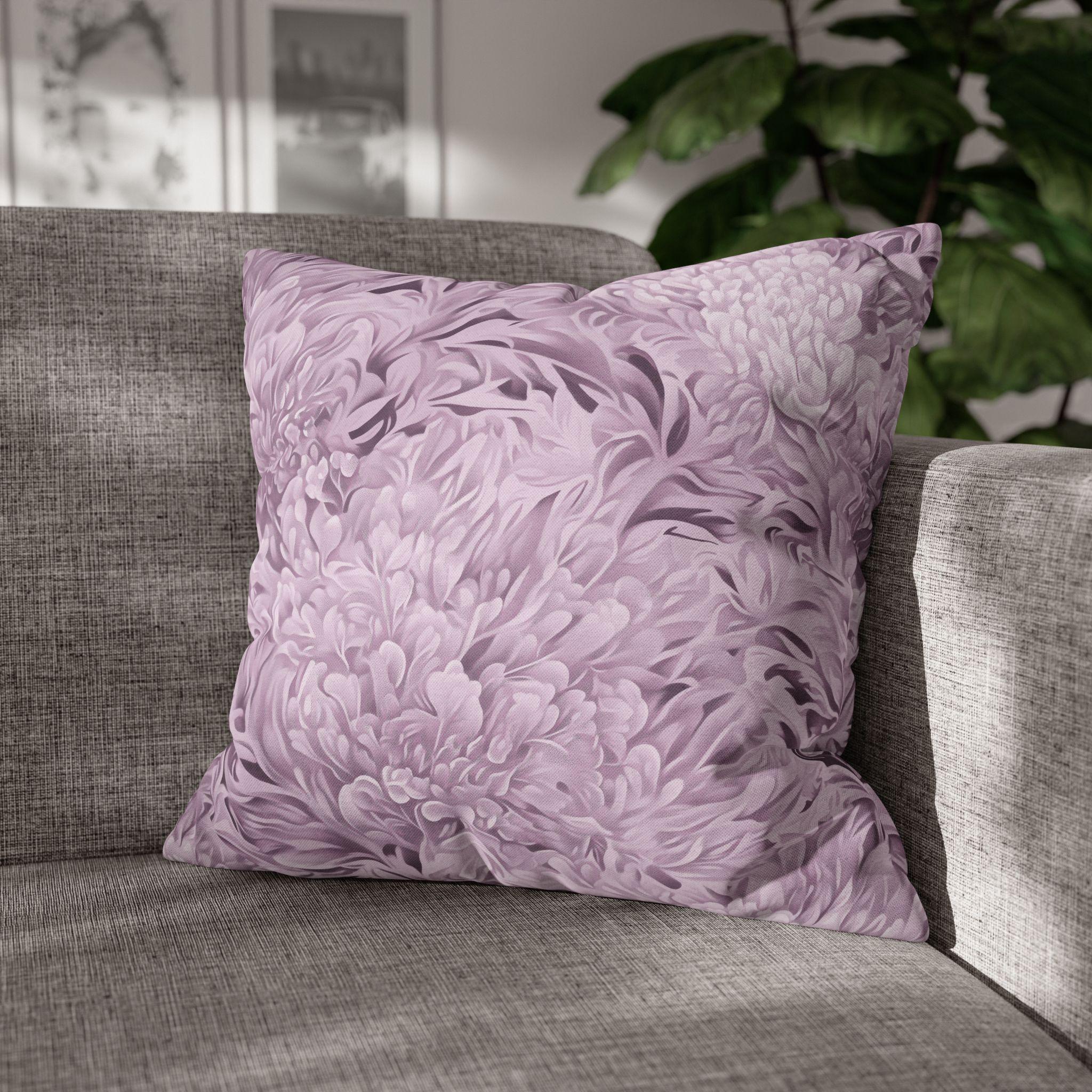 William Morris Inspired Pillow Cover: Modern Lavender Marigold Botanical, Zoomed-In Pattern