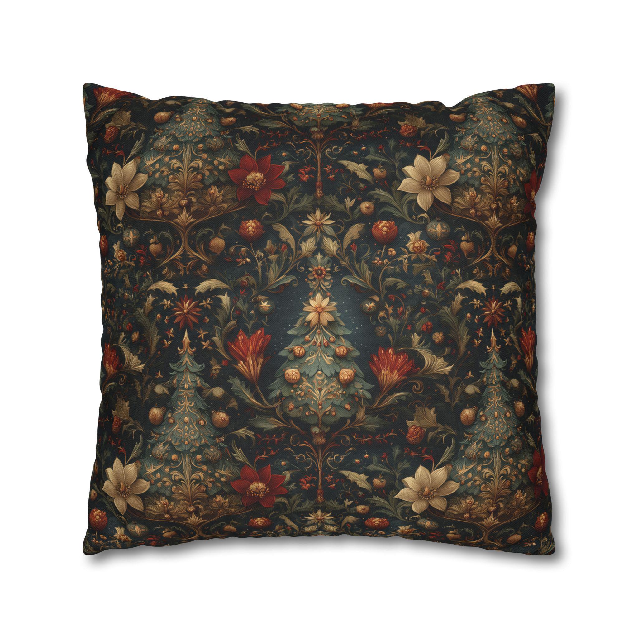 William Morris Christmas Pillow Cover: Vintage Style Floral Holiday Decor