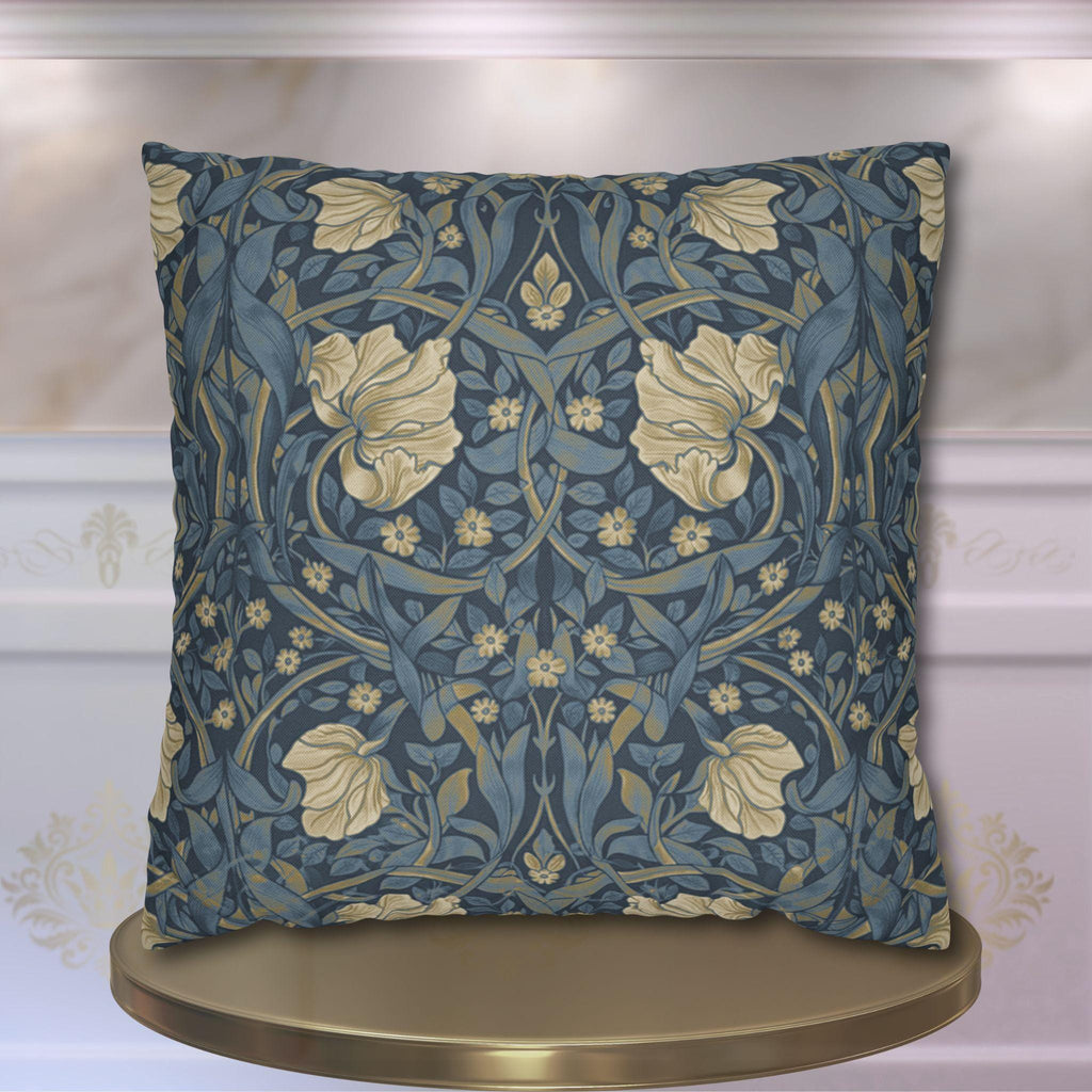 William Morris Pillow Cover: Charcoal Blue Ivory Vintage Pimpernel Reconstructed