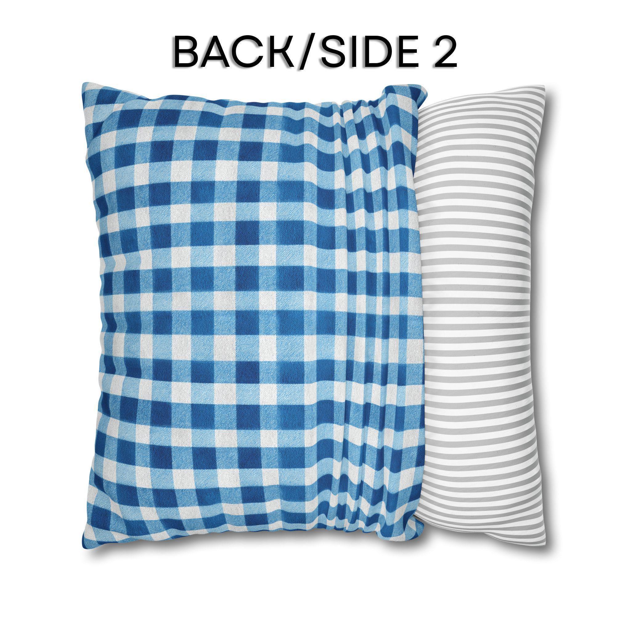 Blue Gingham Plaid Pillow Cover: Classic Farmhouse Check Accent