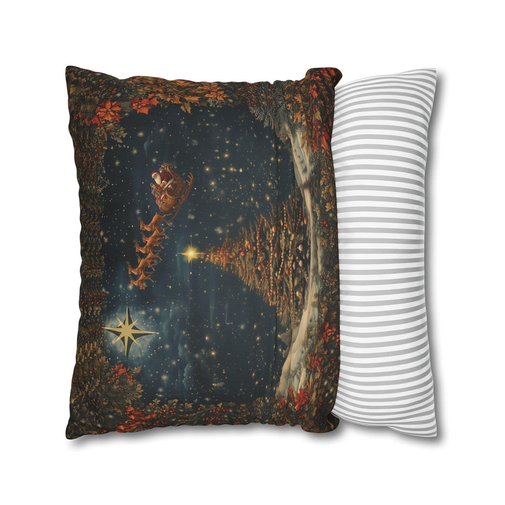 Santa's Sleigh Christmas Pillowcase: Festive Holiday Decor Winter Home Accent