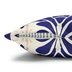 Art Nouveau Pillow Cover: Deep Blue Floral Design Statement Piece