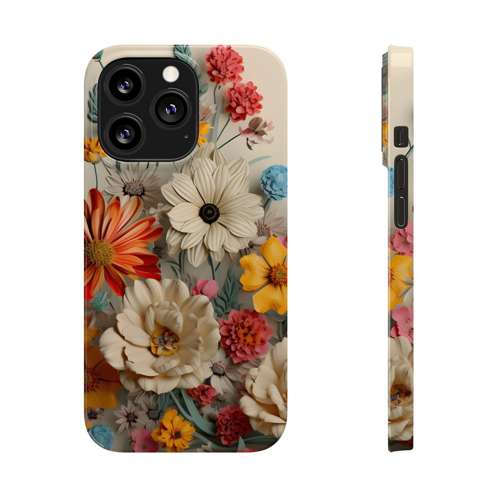 Wildflower iPhone Case: Vintage Style Floral Design, Slim Protective Cover