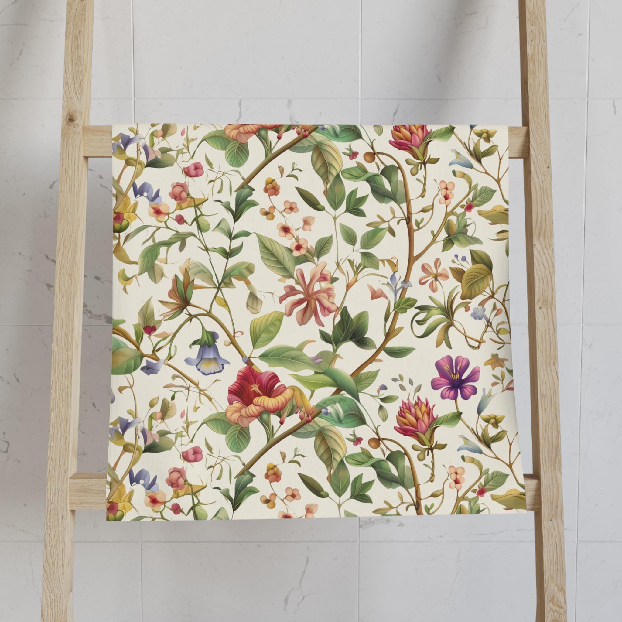 William Morris Hand Towel: Vintage Botanicals and Vines on Cream Background