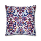 Ikat Floral Medallion Pillow Cover, Purple Blue Red Cushion