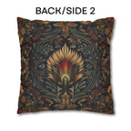 Coastal Christmas Pillow Cover: Tropical William Morris Tree, Red Gold Blue