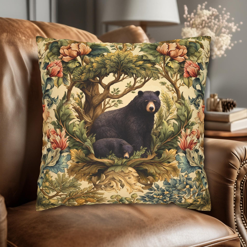 William Morris Woodland Animals Pillow Cover: Squirrel, Skunk, Doe, Bear Designs