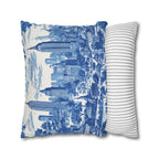 NYC Toile Pillow Cover: Blue & White French Country Urban Design