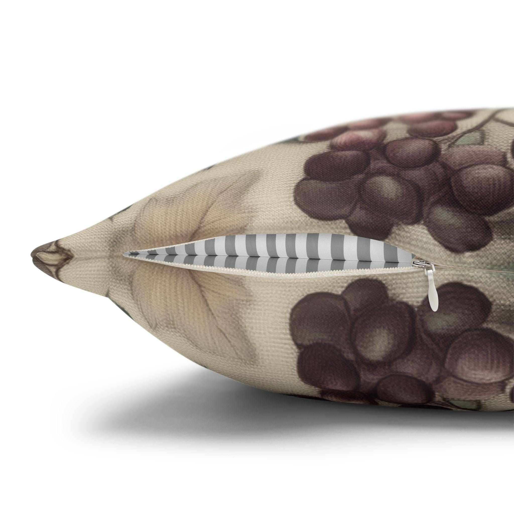 William Morris Inspired Christmas Floral Pillow Cover: Moss, Plum & Gold Square Polyester Cushion Case