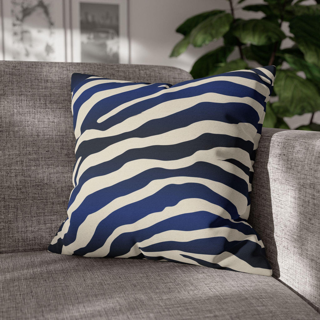 Navy Black Gradient Zebra Stripe Pillow Cover: Bold Safari Print for Modern Neutral Decor