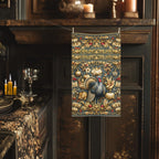 William Morris Autumn Hand Towel: Botanical Thanksgiving Turkey Decor, Grey-Blue and Gold