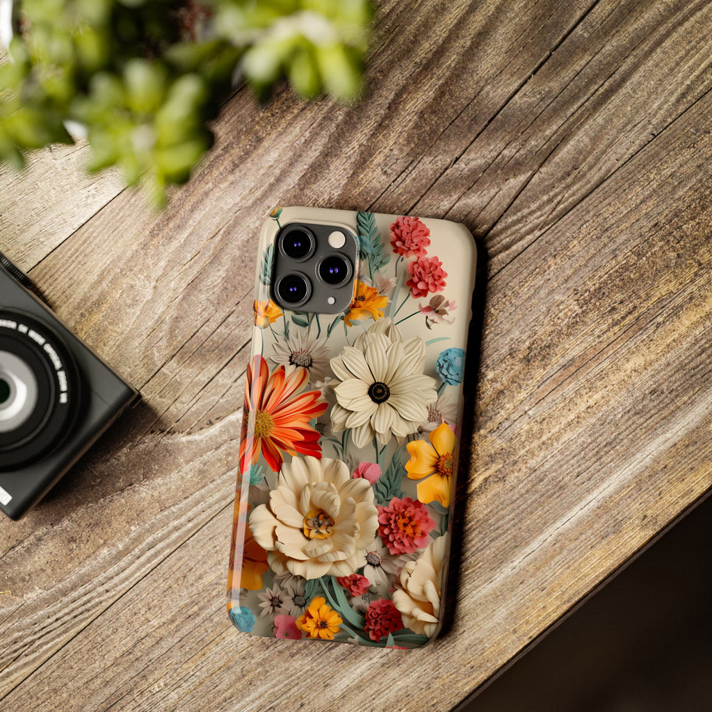 Wildflower iPhone Case: Vintage Style Floral Design, Slim Protective Cover