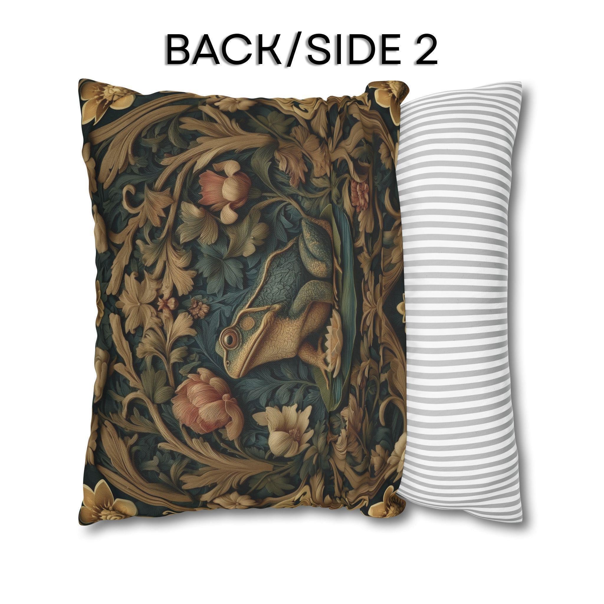 William Morris Inspired Frog Pond Pillow Cover: Botanical Spring & Summer Decor