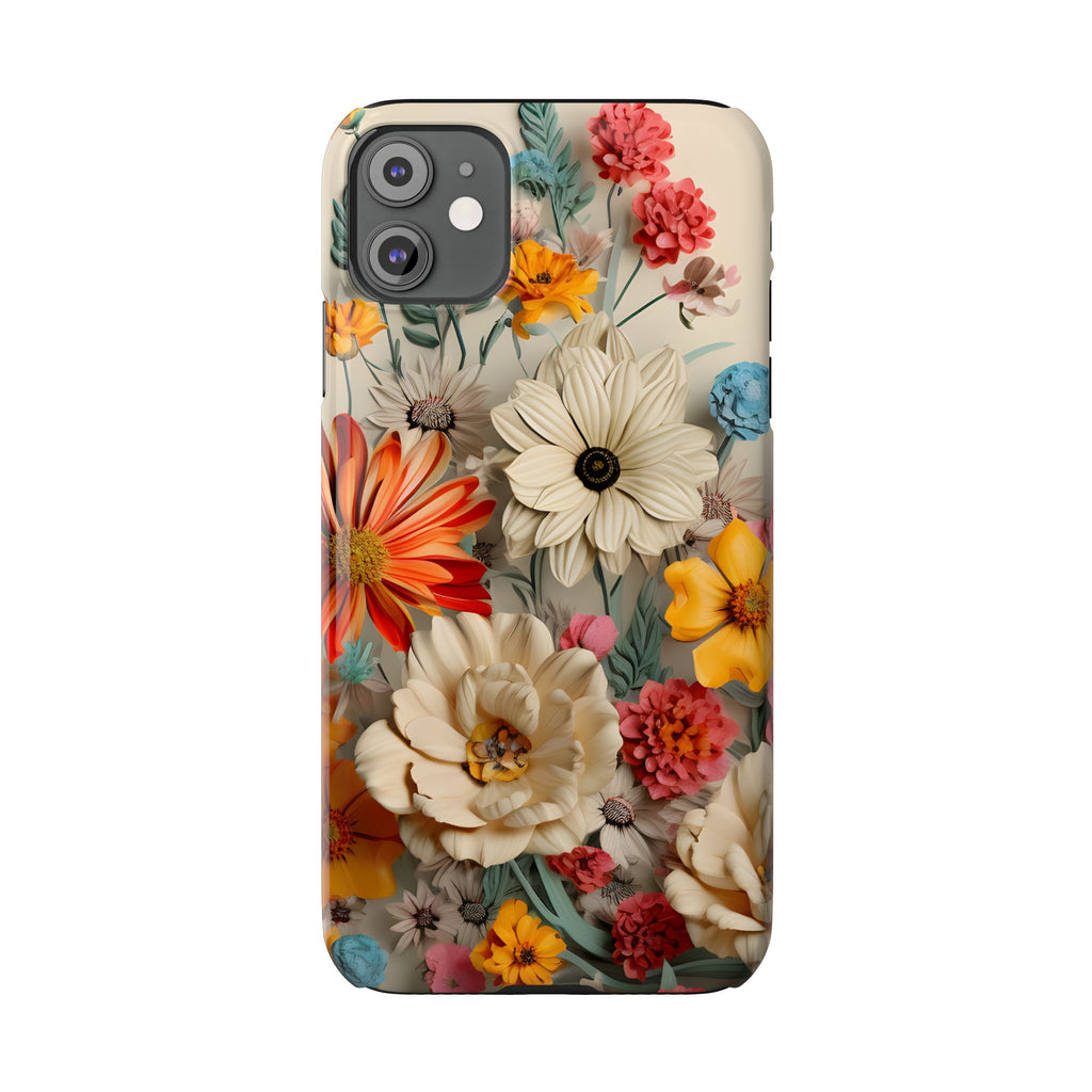 Wildflower iPhone Case: Vintage Style Floral Design, Slim Protective Cover