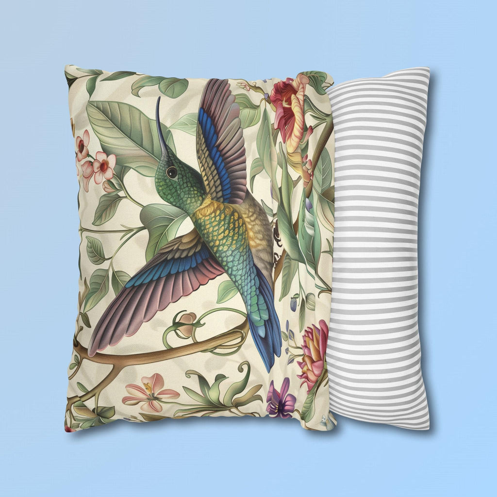 William Morris Hummingbird Pillow Cover: Elegant Floral Nature Design