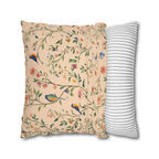 Chinoiserie Bird Pillow Cover: Vintage Style Peach Floral Cushion