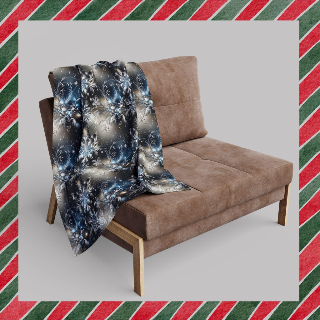 Winter Snowflake Fleece Blanket: Holiday Home Decor Throw