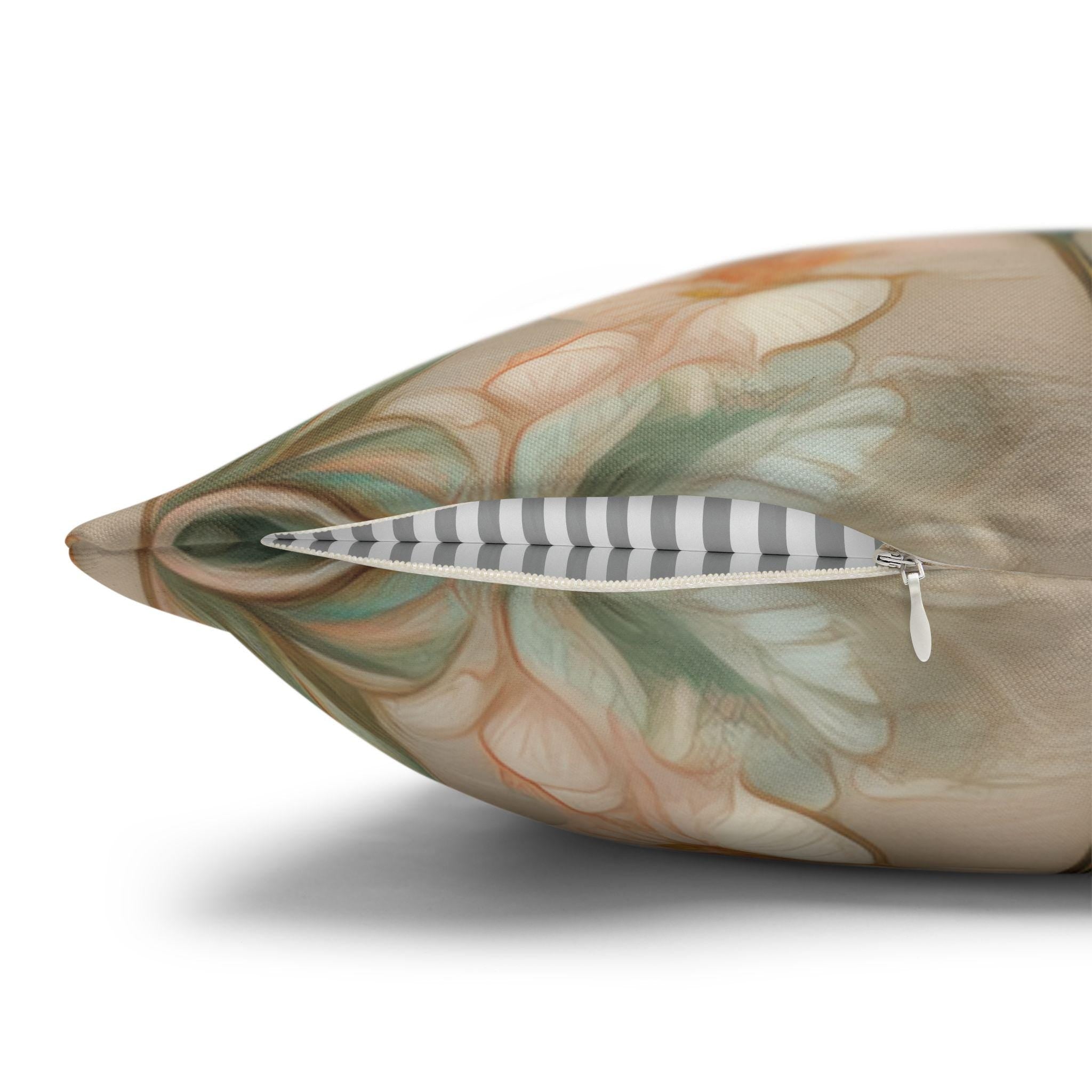 William Morris Hummingbird Pillow Cover: Peach Vintage Style Garden Cushion