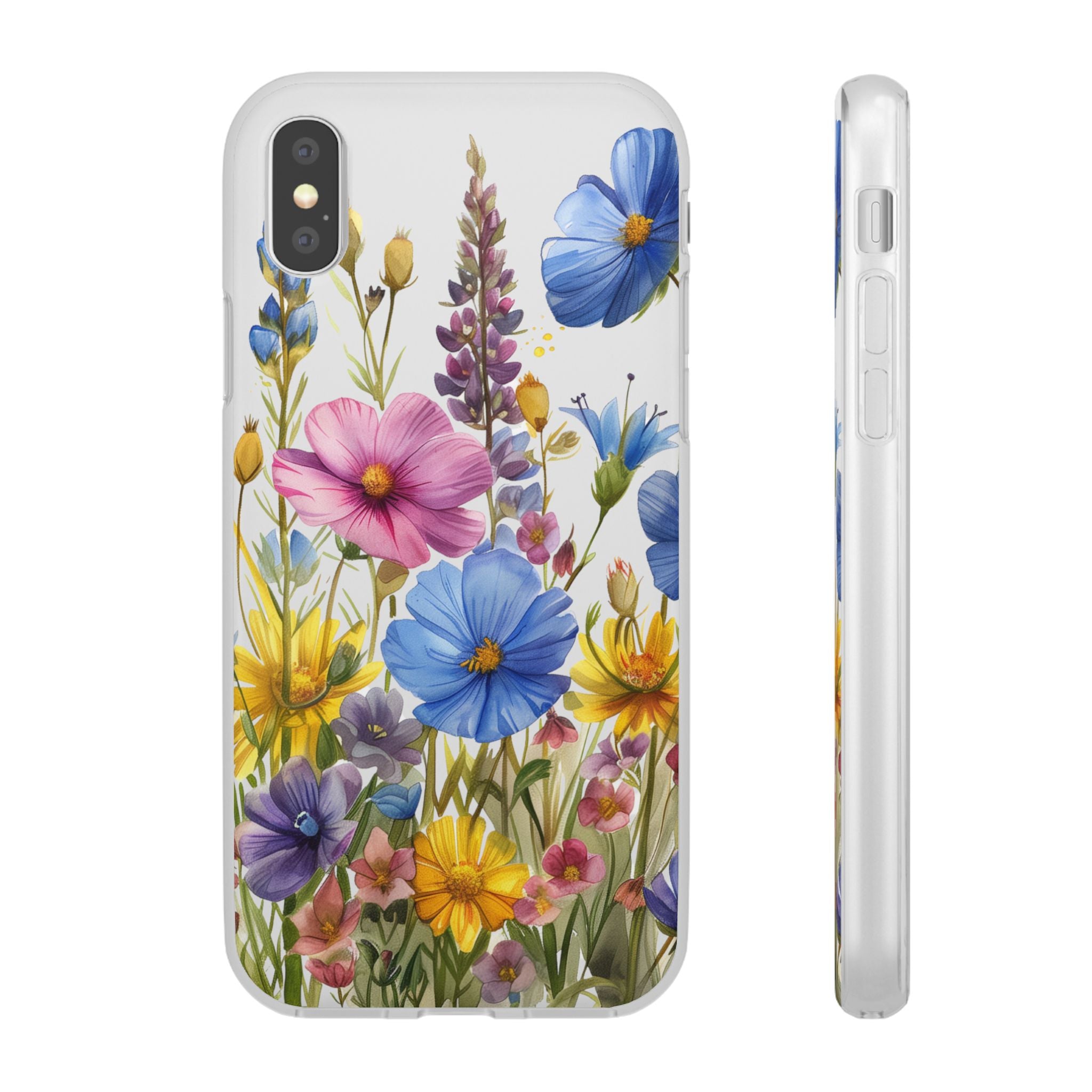 Floral Phone Case: Slim Matte TPU Cover, Wildflower Garden