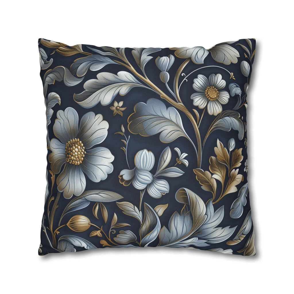 William Morris Pillow Cover: Navy Blue Floral Arts & Crafts Cushion