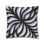 Abstract Floral Pillow Cover, Black and White Geometric Cushion