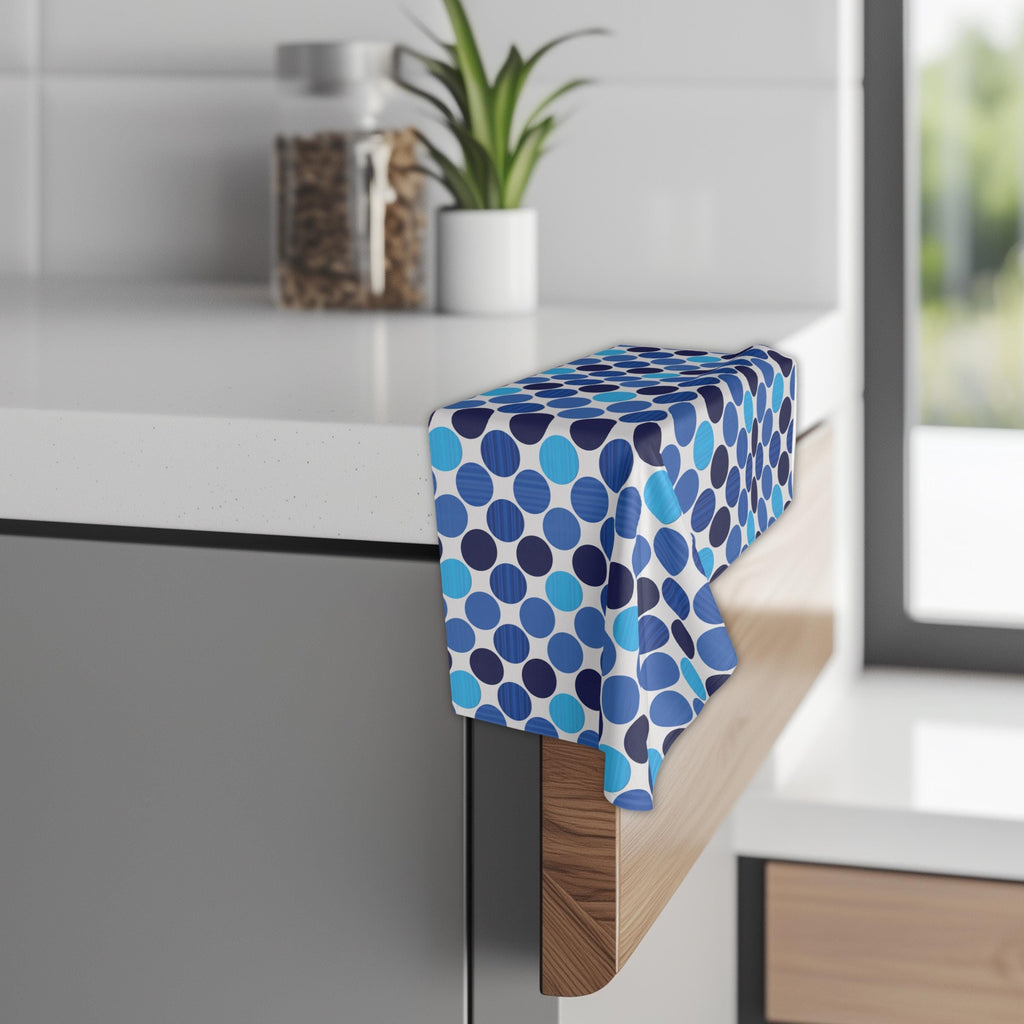 Bauhaus Hand Towel: Retro Mid Century Modern Polka Dot Decor