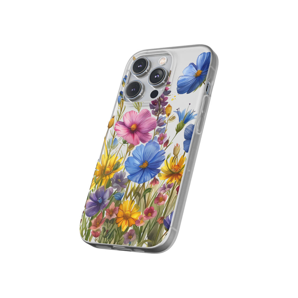 Floral Phone Case: Slim Matte TPU Cover, Wildflower Garden