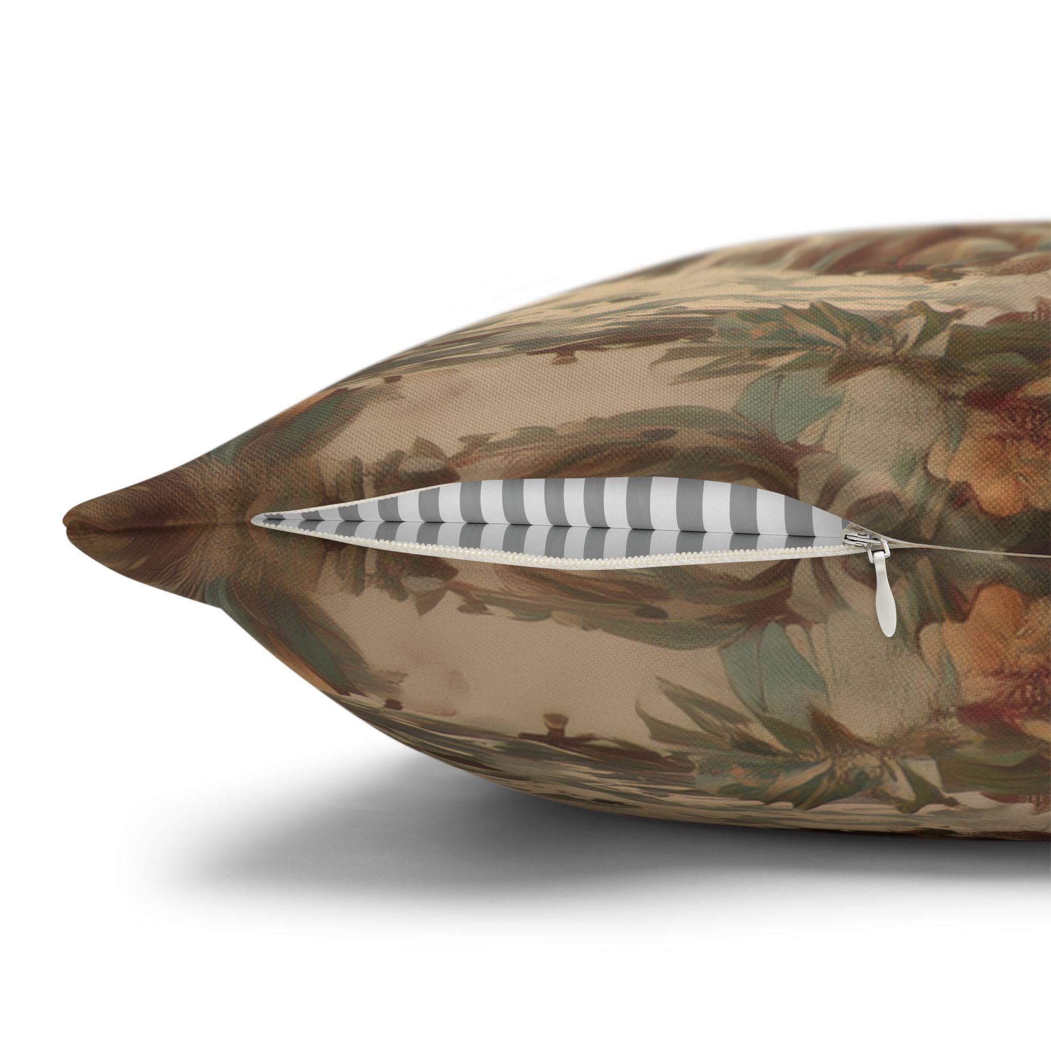 French Country Pheasant Throw Pillow Cover: Vintage Style Toile Bird Design