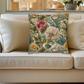 Watercolor Pastel Floral Pillow Cover:  Botanical Spring Garden Sage Pink Blue