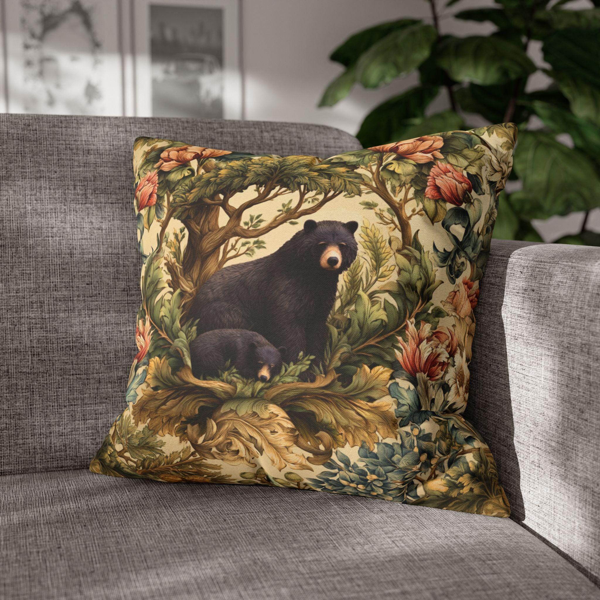 William Morris Woodland Animals Pillow Cover: Squirrel, Skunk, Doe, Bear Designs