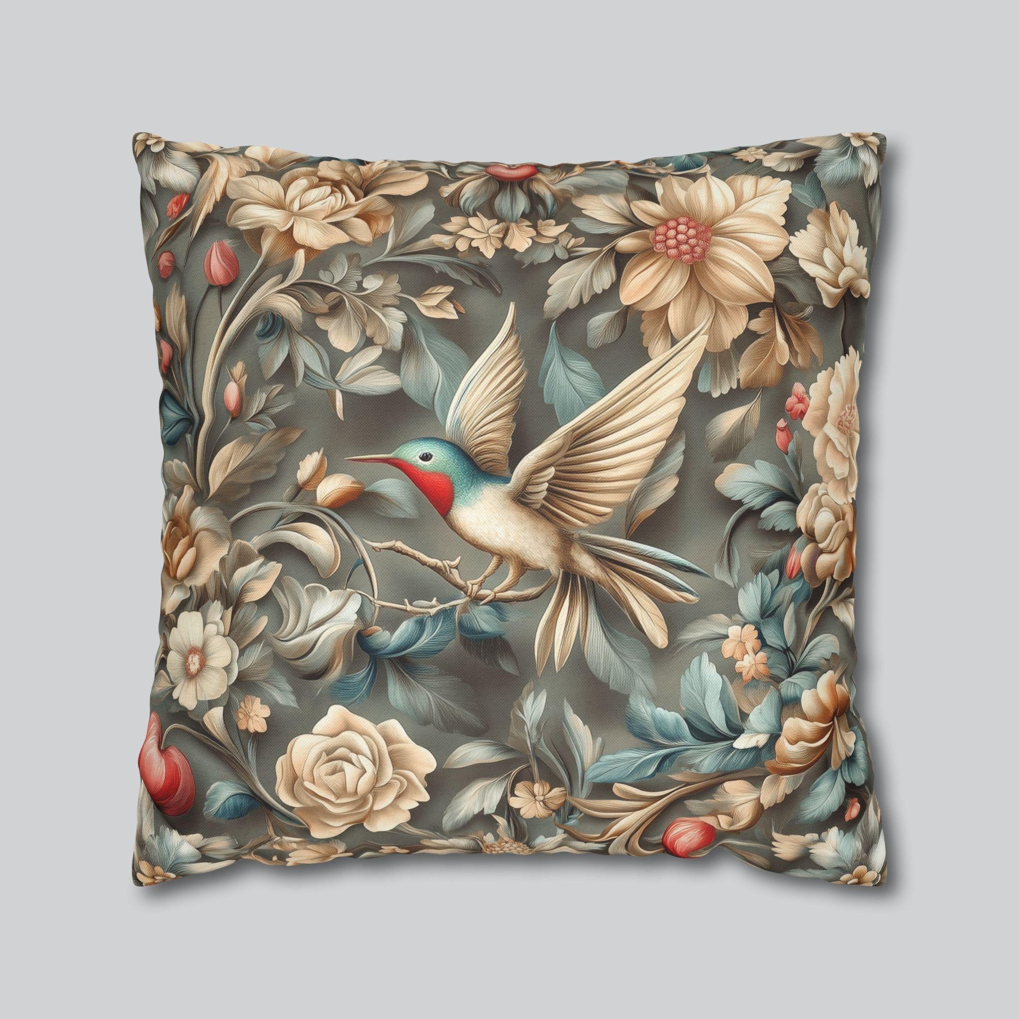 William Morris Hummingbird Botanical Pillow Cover: Vintage-Inspired Home Decor Cushion Case