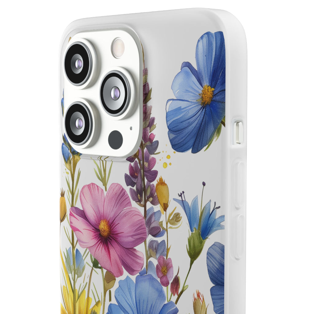 Floral Phone Case: Slim Matte TPU Cover, Wildflower Garden
