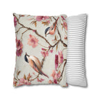 Chinoiserie Bird Pillow Cover: Vintage Style Floral Accent Cushion