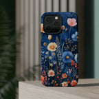 Blue Wildflower MagSafe iPhone Case: Dreamy Floral Design 14 15 16 Pro Plus Max