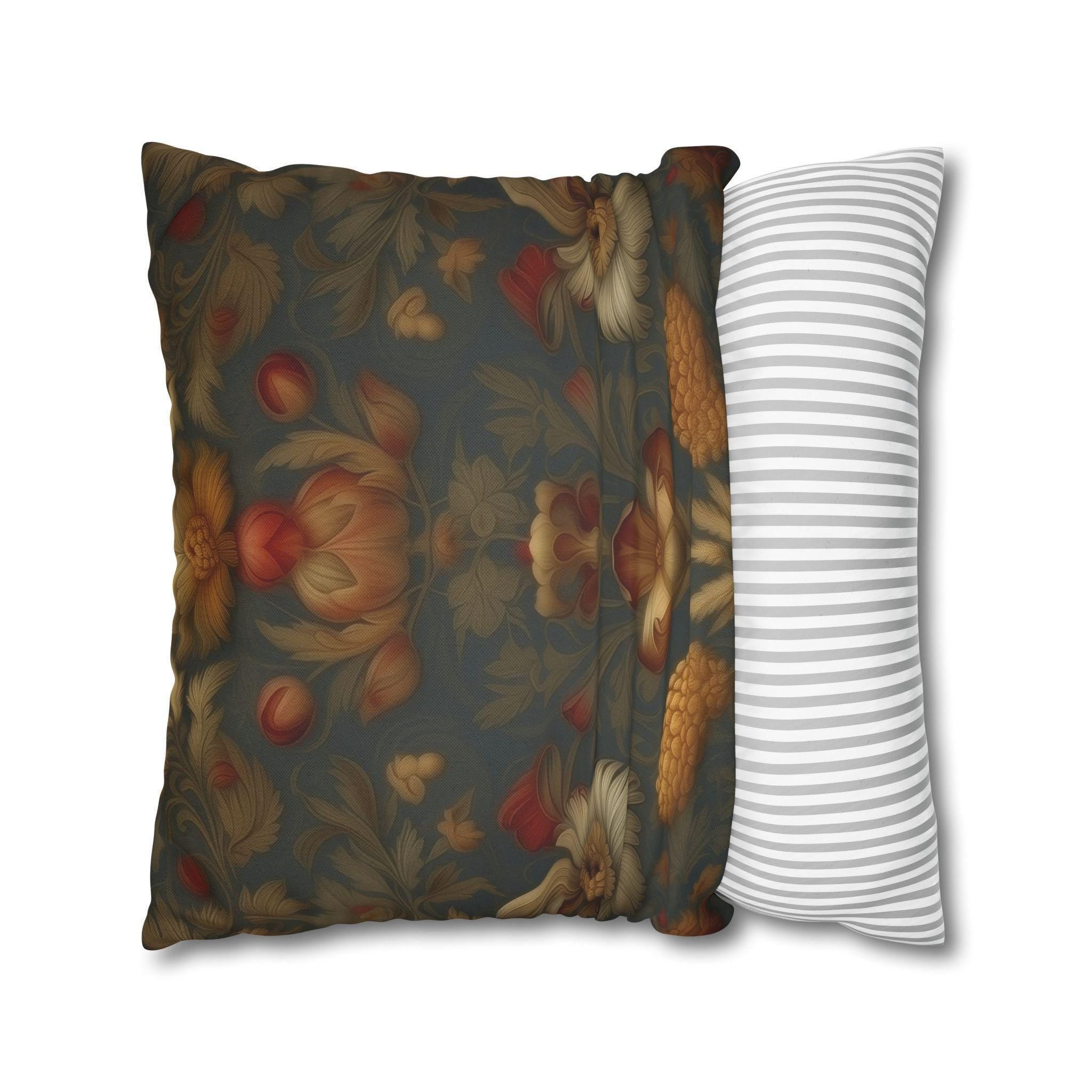 William Morris Autumn Floral Tapestry Pillow Cover: Vintage-Inspired Fall Home Accent
