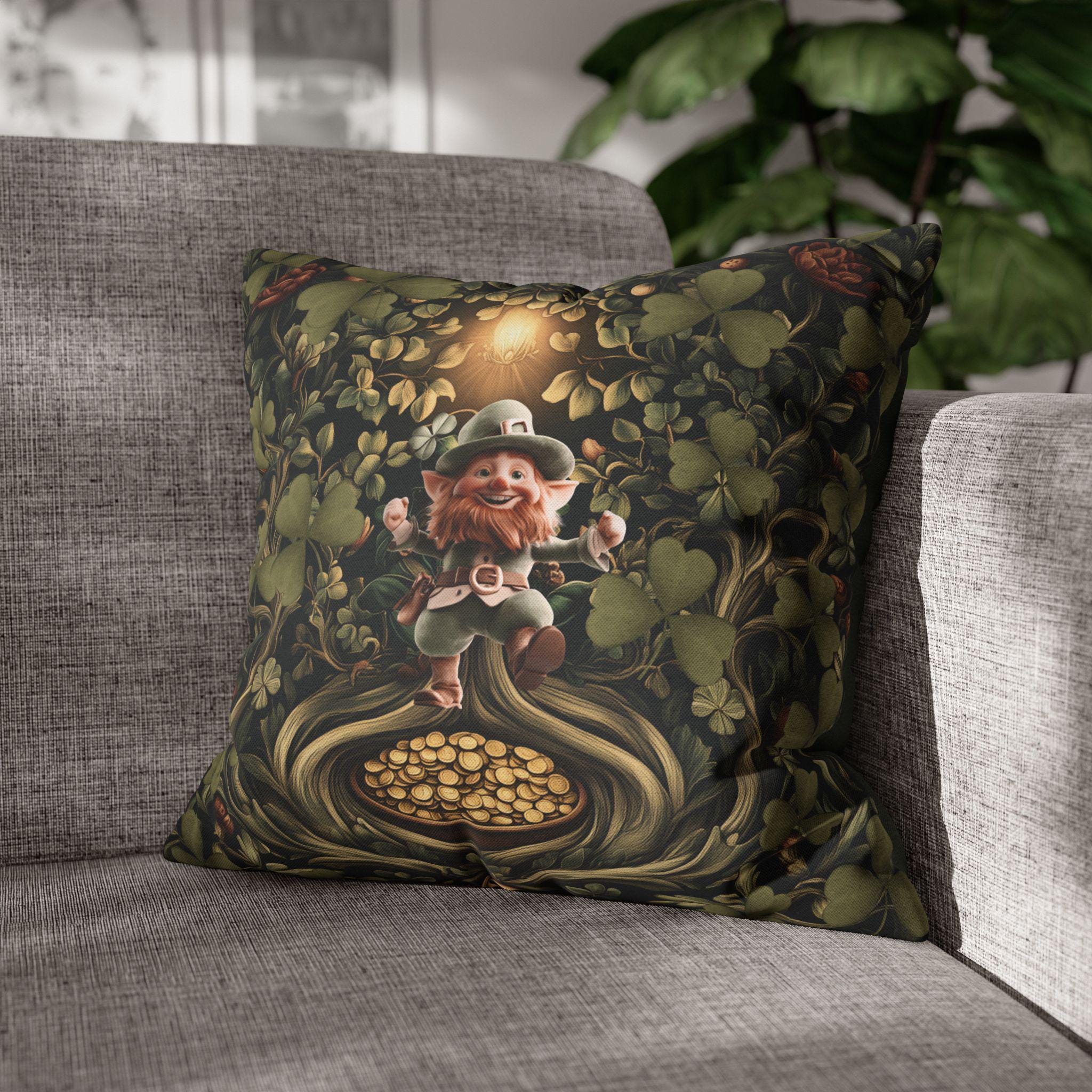 Botanical Shamrock Pillowcase - William Morris Inspired St Patrick's Decor
