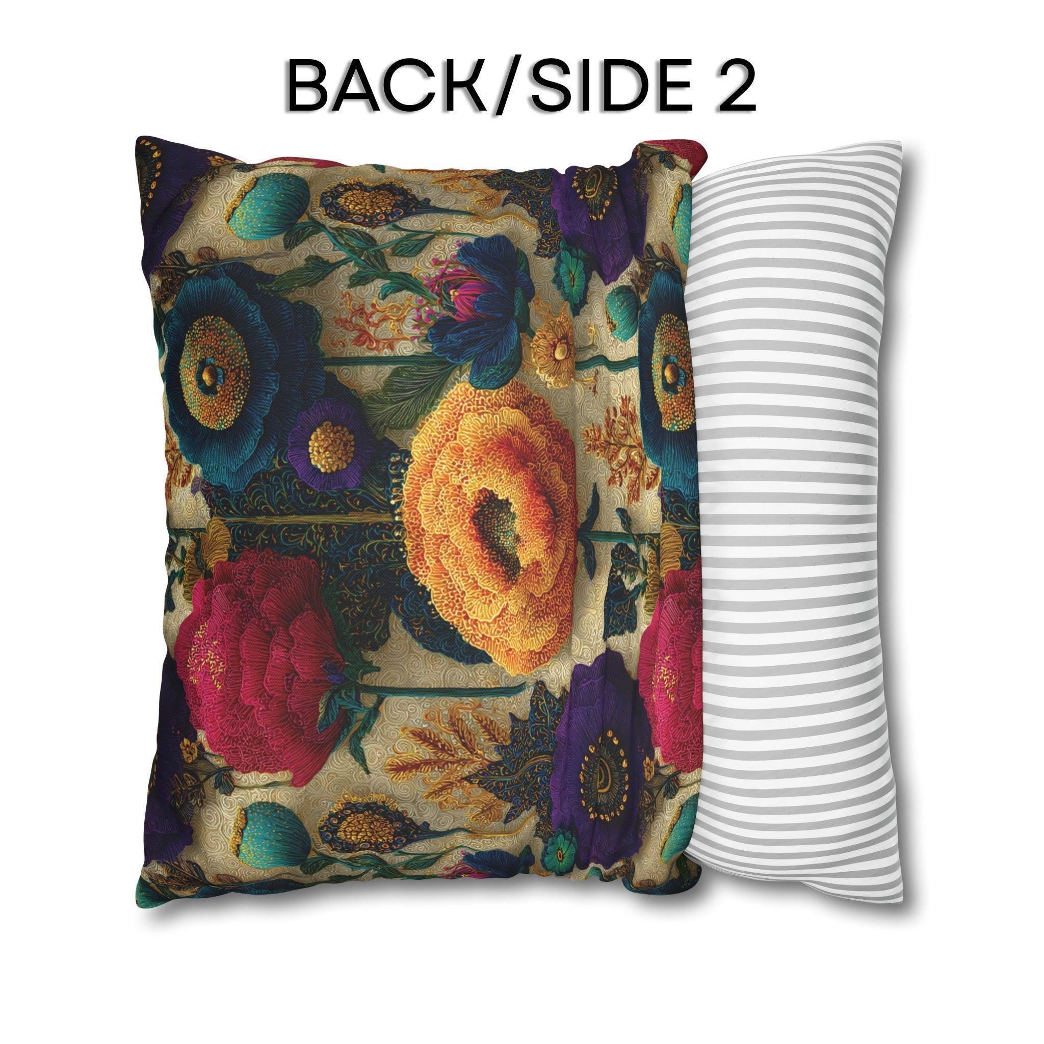Art Nouveau Pillow Cover: Klimt Inspired Jewel Tone Floral Decor