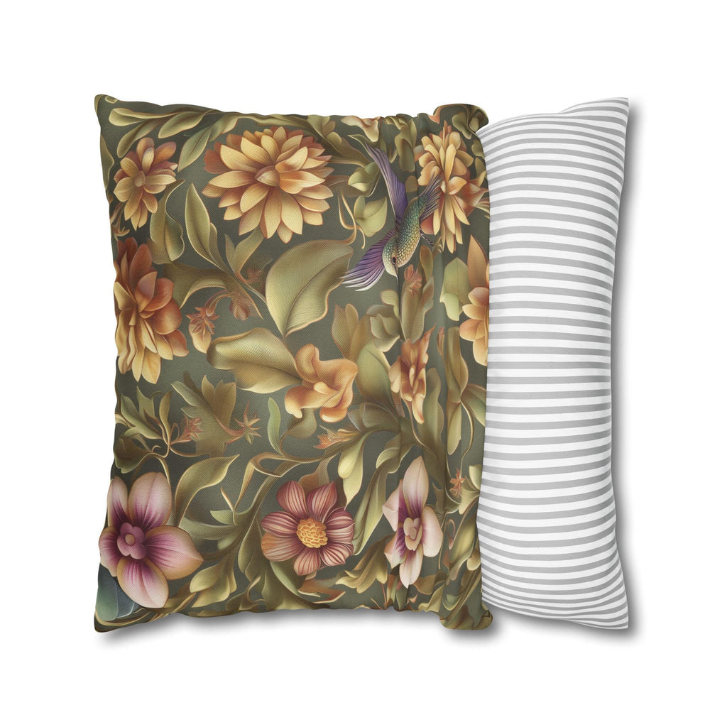 William Morris Botanical Hummingbird Throw Pillow Cover: Floral Vintage Style