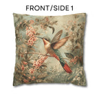 William Morris Botanical Pillow Cover: Sage Blush Teal Hummingbird Arts & Crafts Accent