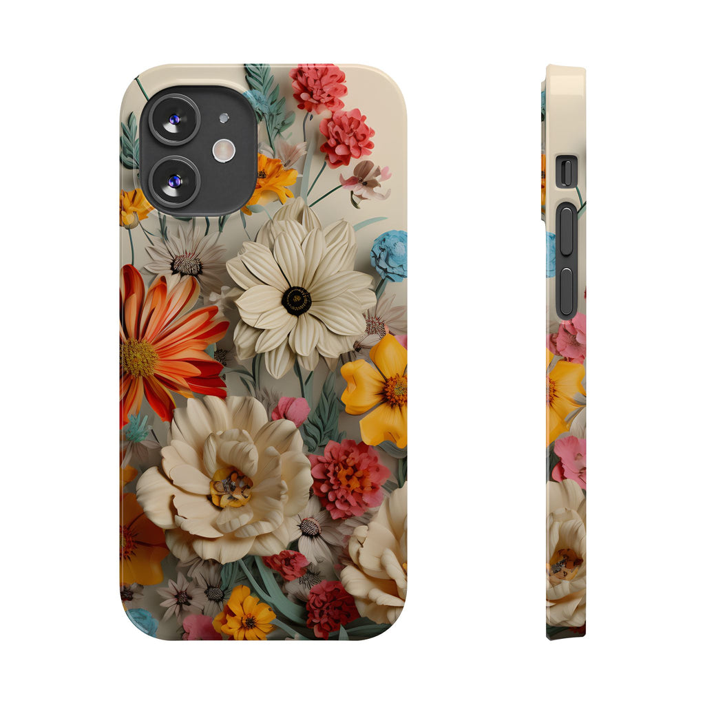 Wildflower iPhone Case: Vintage Style Floral Design, Slim Protective Cover