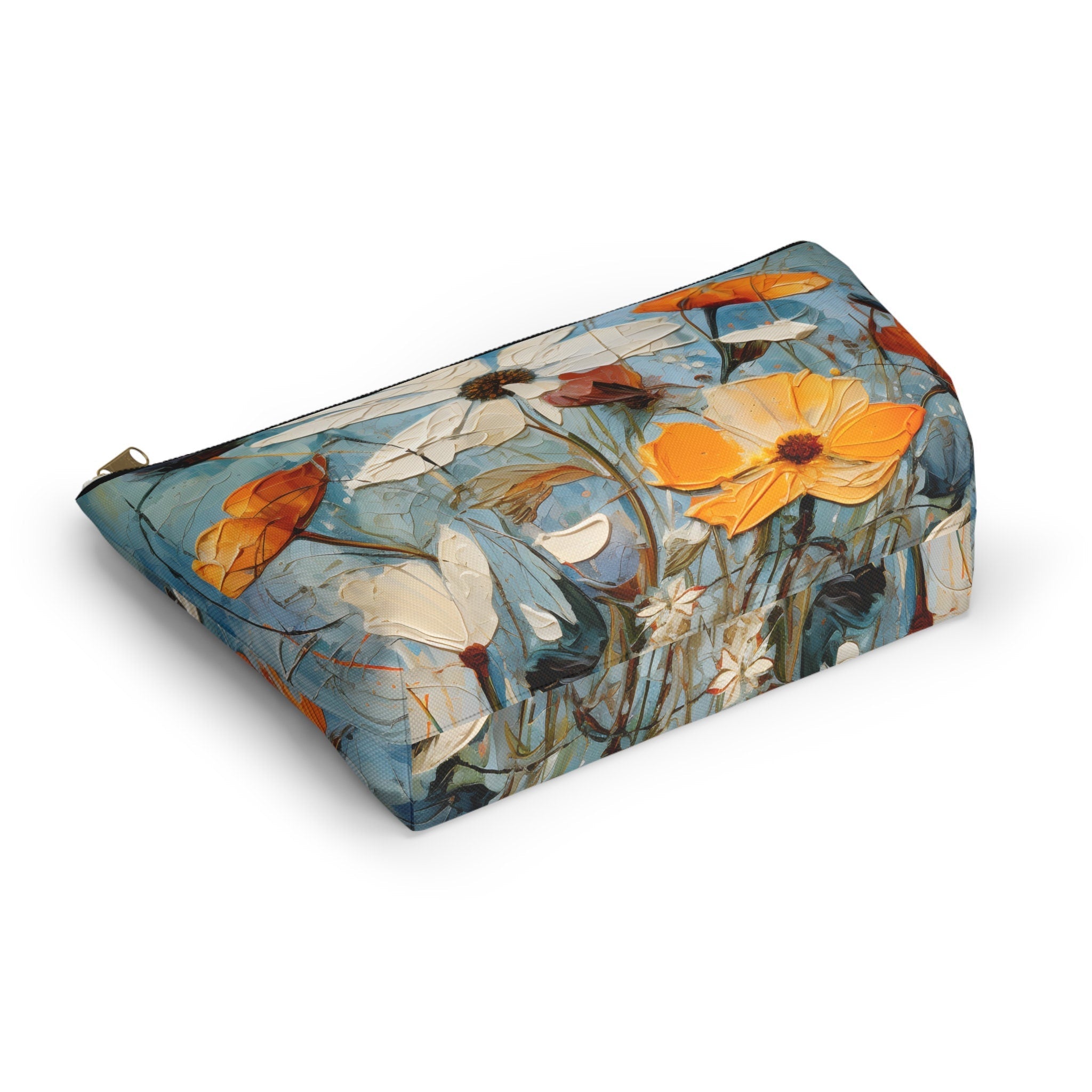 Wildflower Accessory Pouch: Vintage Style Polyester T-Bottom