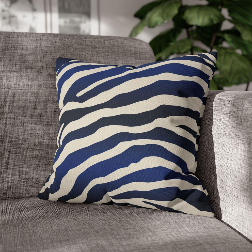 Navy Black Gradient Zebra Stripe Pillow Cover: Bold Safari Print for Modern Neutral Decor