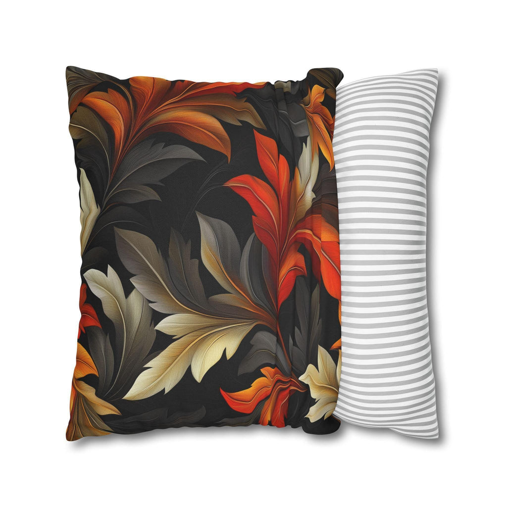 William Morris Inspired Pillow Cover: Black Autumn Leaves Tapestry Cushion