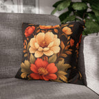 Peony Pillow Cover: Autumn Floral in Warm Rustic Colors