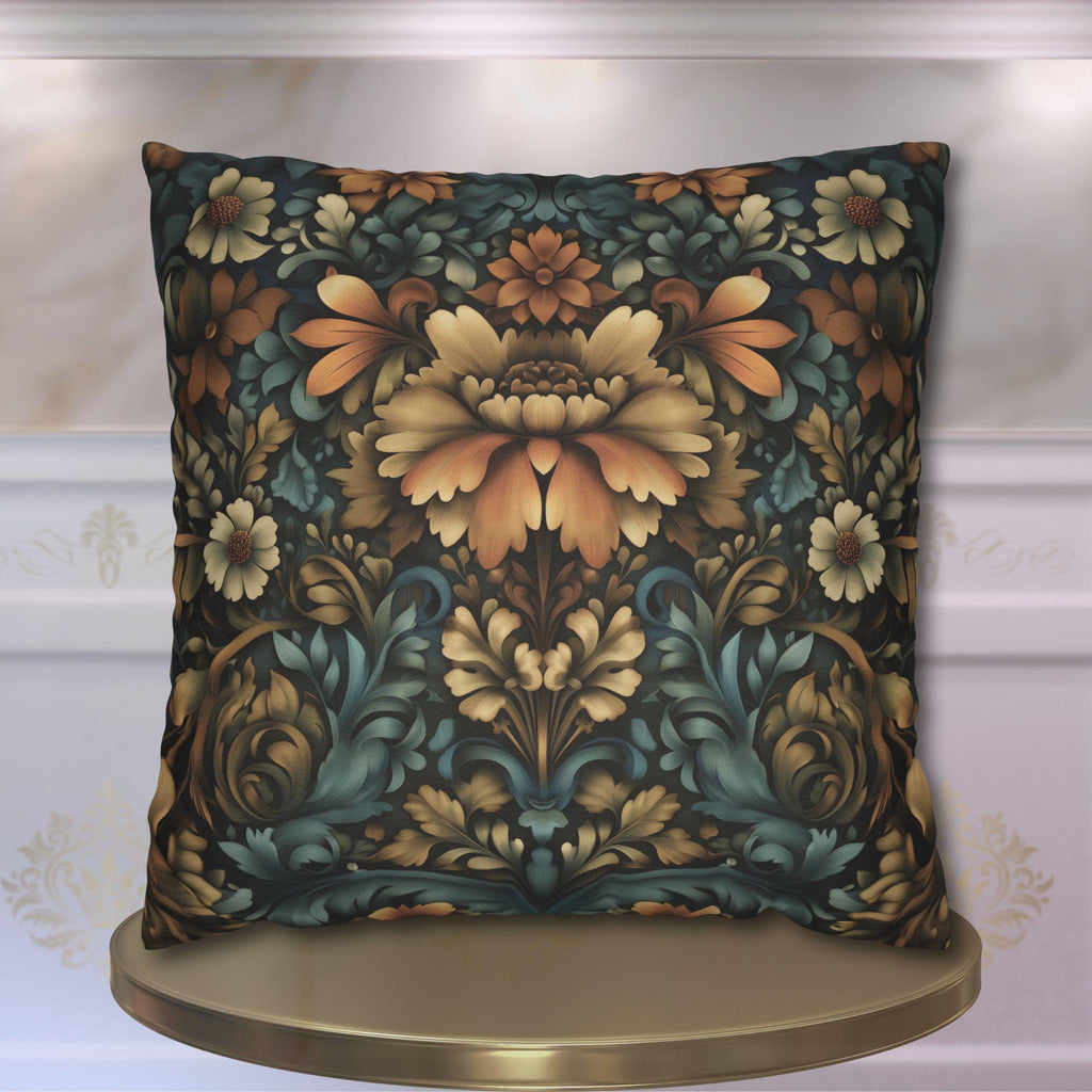 William Morris Fall Pillow Cover: Floral Autumn Vintage Style Tapestry  Accent