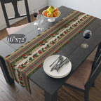 Vintage Inspired Christmas Table Runner: Plaid, Holly, Berry Red (16" x 72"),(16"x90")
