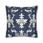 Bold Damask Pattern Pillow Cover, Navy Blue & White Elegant Home Decor